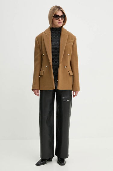 Bunda Nanushka Double-Breasted Wool Coat Hnedá | NW24FWJK39976, 1