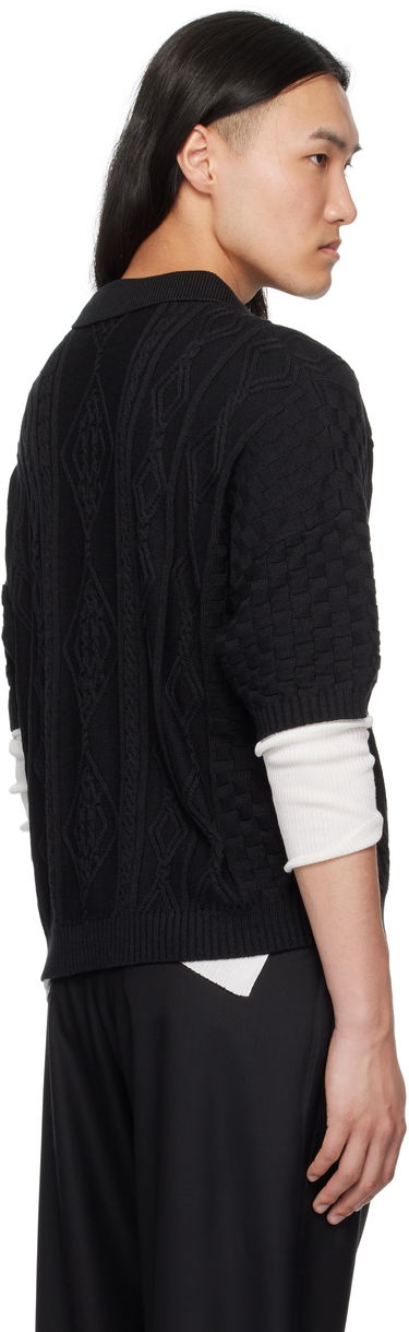 Polo tričko Enfants Riches Déprimés Enfants Riches Déprimés Anthony Cable Knit Polo Čierna | 080-239, 2