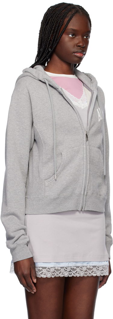 Mikina Ambush AMBUSH 'AMB' Graphic Zip-Up Cropped Hoodie Šedá | 12115407, 1