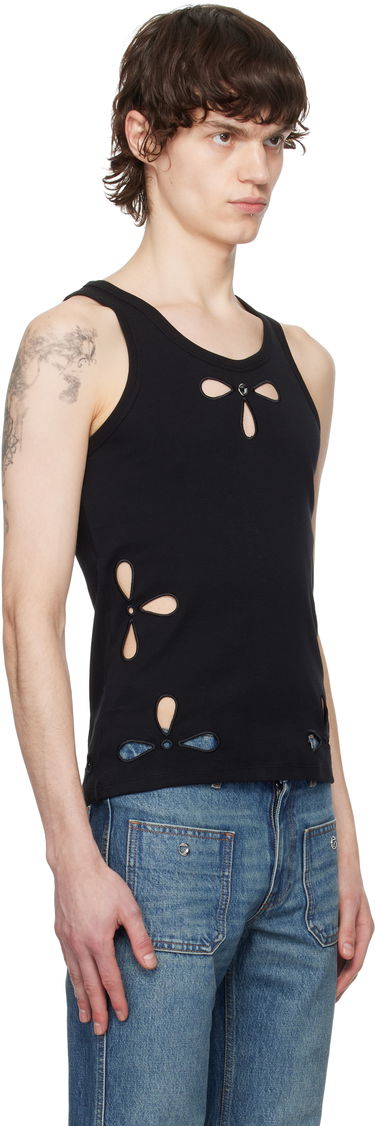Tielko Coperni Coperni Petal Embroidered Tank Top Čierna | COPJS123F5012MEN, 1