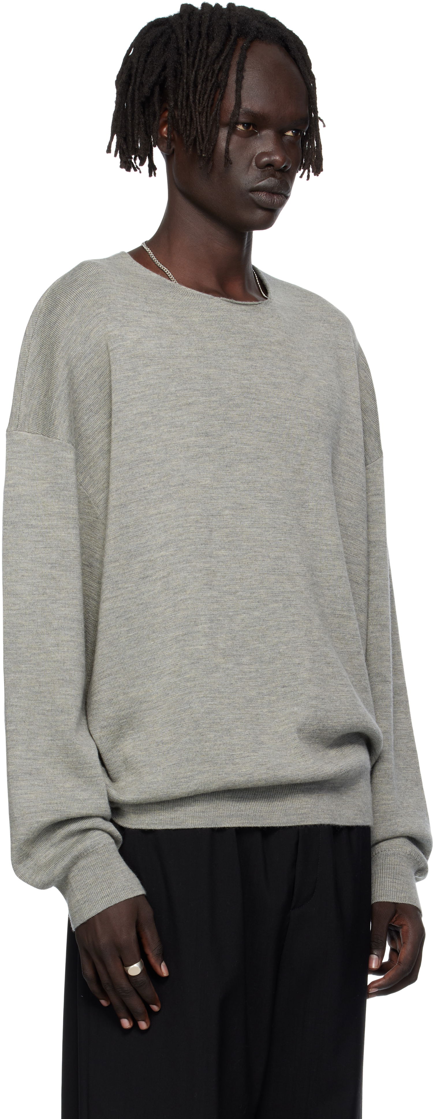 Sveter Fear of God Fear of God ESSENTIALS Long Sleeve Crewneck Sweater Šedá | 192SP256495F, 1