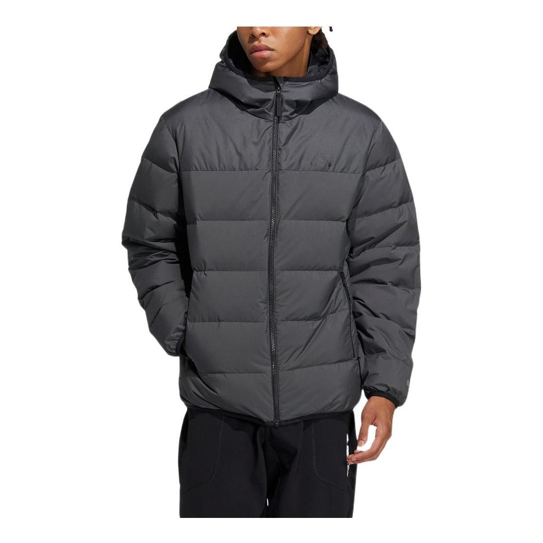 Prešívaná bunda adidas Originals Hooded Puffer Jacket Šedá | HZ2594, 0