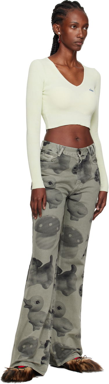 Sveter Vivienne Westwood Vivienne Westwood Bea Cropped V-Neck Sweater Zelené | 1803004W-Y003K-, 3