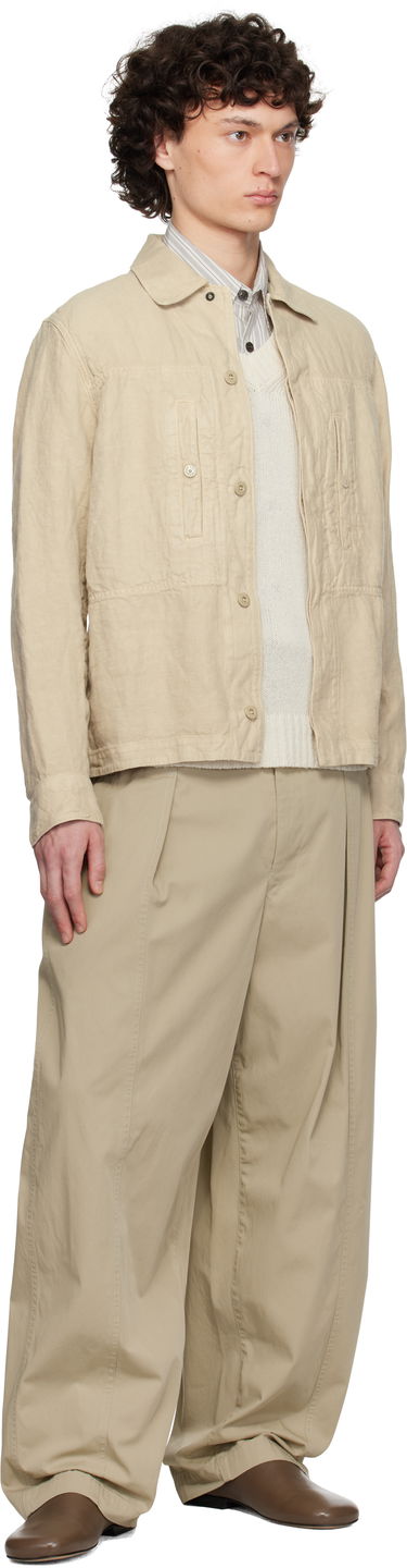 Kabáty Stone Island Stone Island Diagonal Linen Overshirt Béžová | K1S15 1200010 S00F8, 4