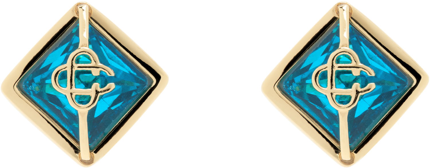 Náušnice Casablanca Crystal Monogram Earrings Tyrkysová | APS25-JW-259-01, 0
