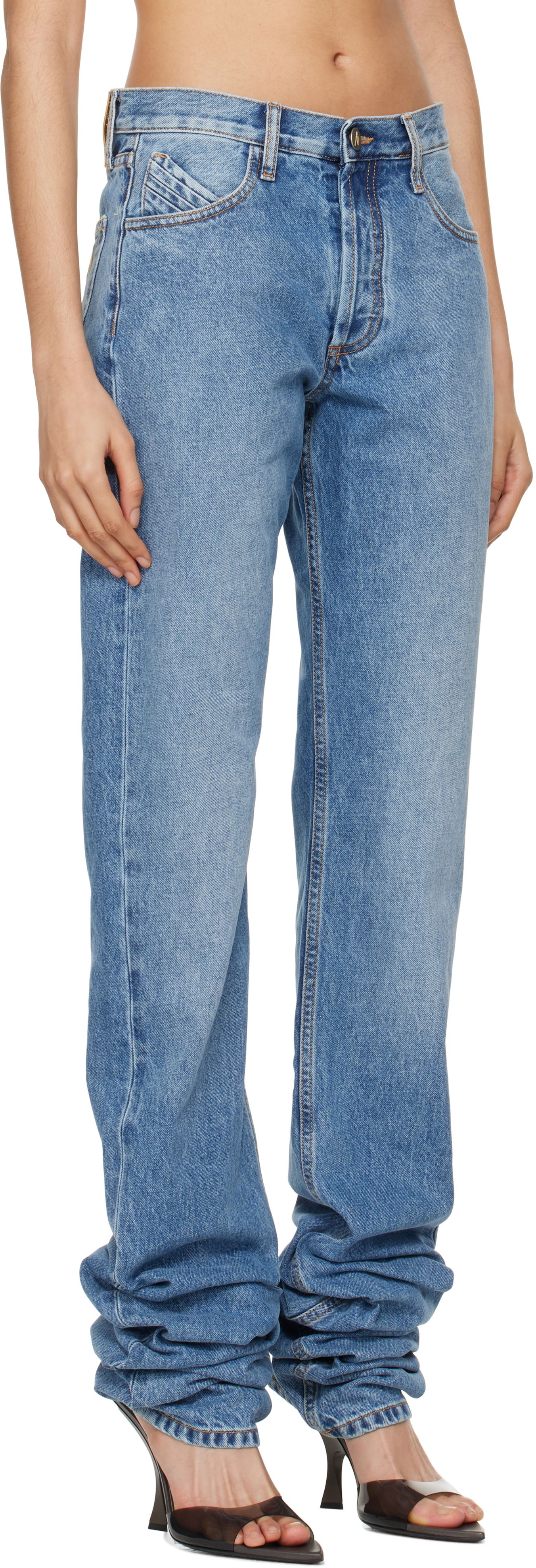 Džínsy The Attico Attico Long Scrunch Jeans Modrá | 250WCP00214 DDD085AA, 1
