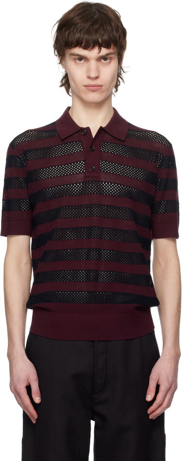 Polo tričko Dries Van Noten Dries Van Noten Striped Knit Polo Vínová | 251-021214-1701, 0