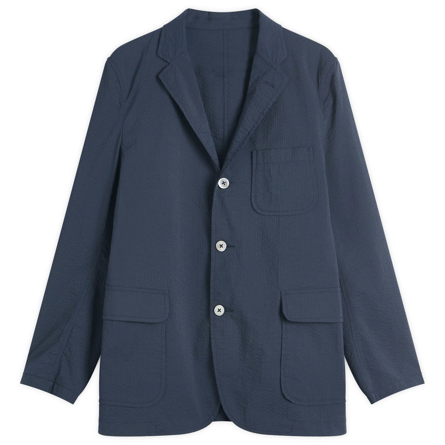Bunda BEAMS Beams Plus 3-Button Seersucker Blazer, Size M Modrá | 3816-0196-139-79, 1