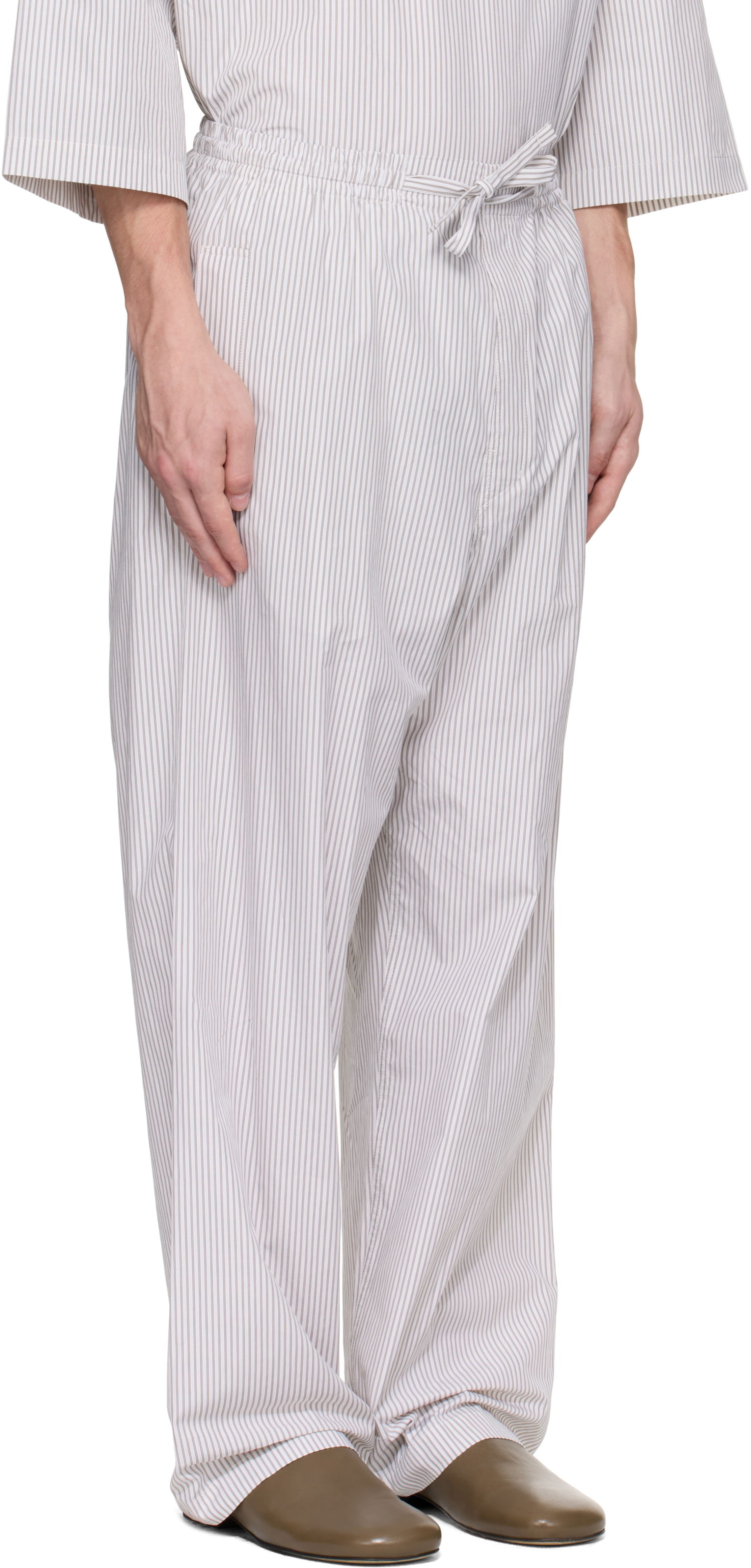 Pyžamo LEMAIRE Lemaire Striped Pyjama Trousers Biela | PA1211 LF1409, 1