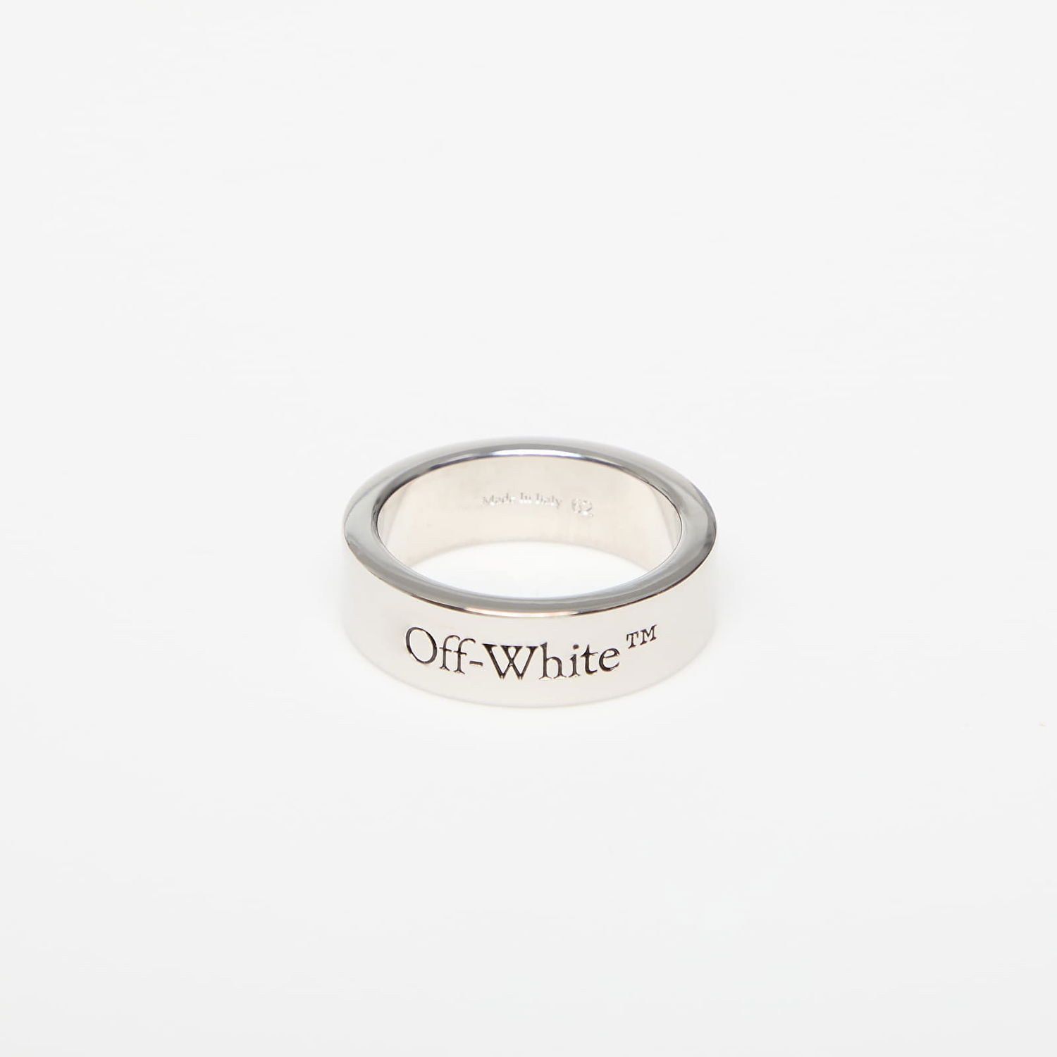 Prsteň Off-White Logo Ring Metalická | OMOC07AC99MET0017210, 0