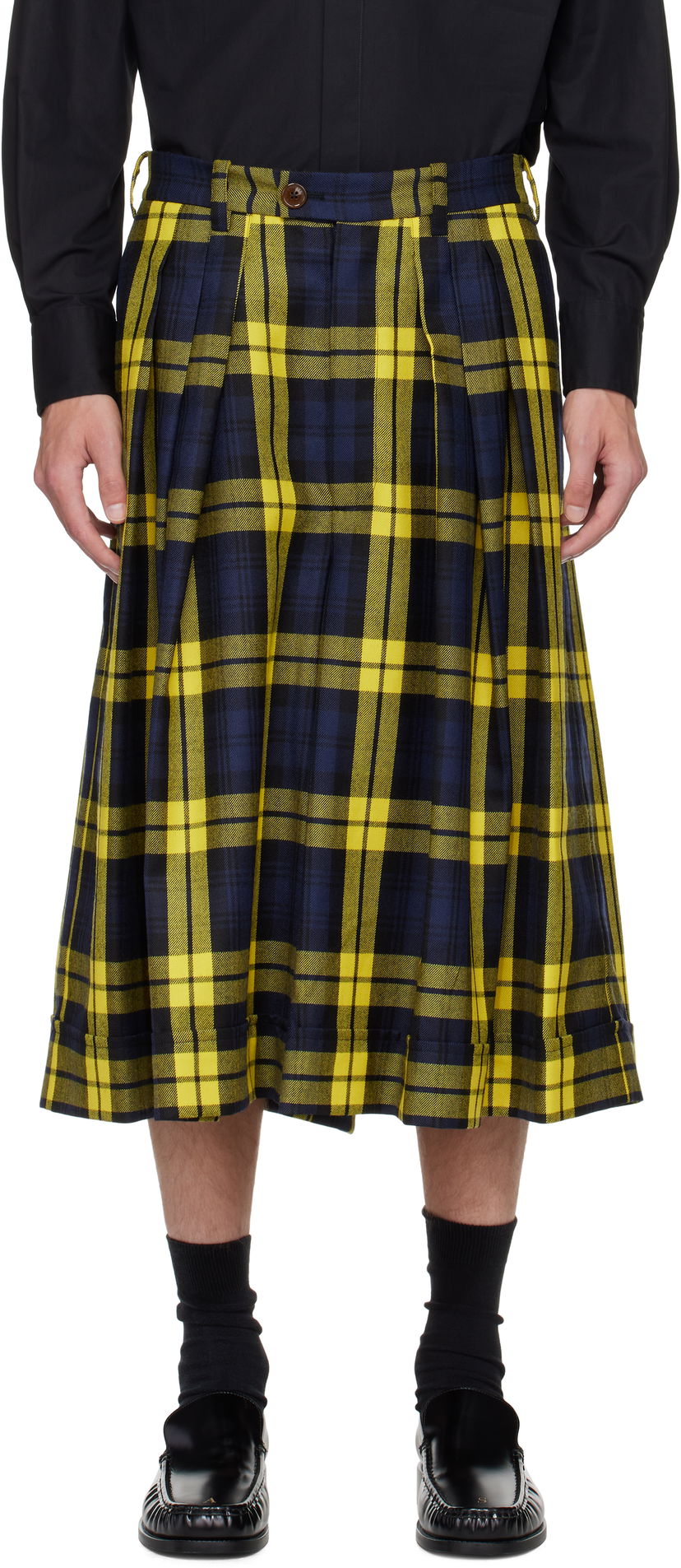 Šortky Vivienne Westwood Vivienne Westwood Pleated Tartan Culottes Žltá | 3F01000C-W0175-