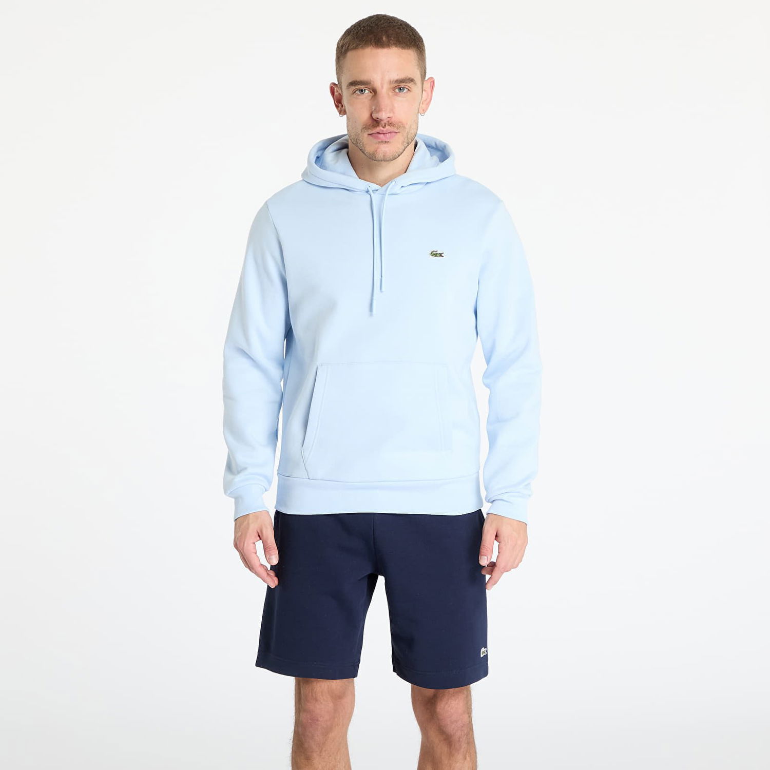 Mikina Lacoste Lacoste Men's Brushed Fleece Hoodie Modrá | SH9623 T01, 0