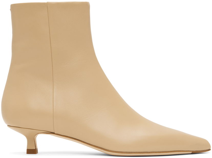 Starostlivosť o obuv Aeyde Aeyde Sofie Kitten Heel Ankle Boots Béžová | A11-AB-RMAP35KT-223-957-007