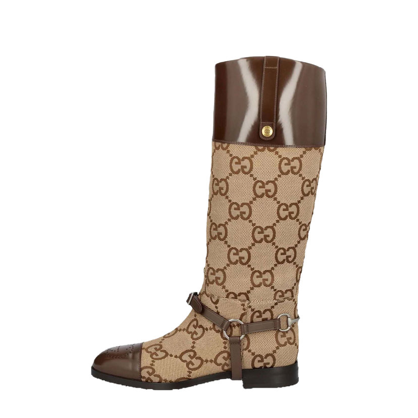 Tenisky a topánky Gucci Round Toe Knee-High Boots Hnedá | 674673 UK050 2597