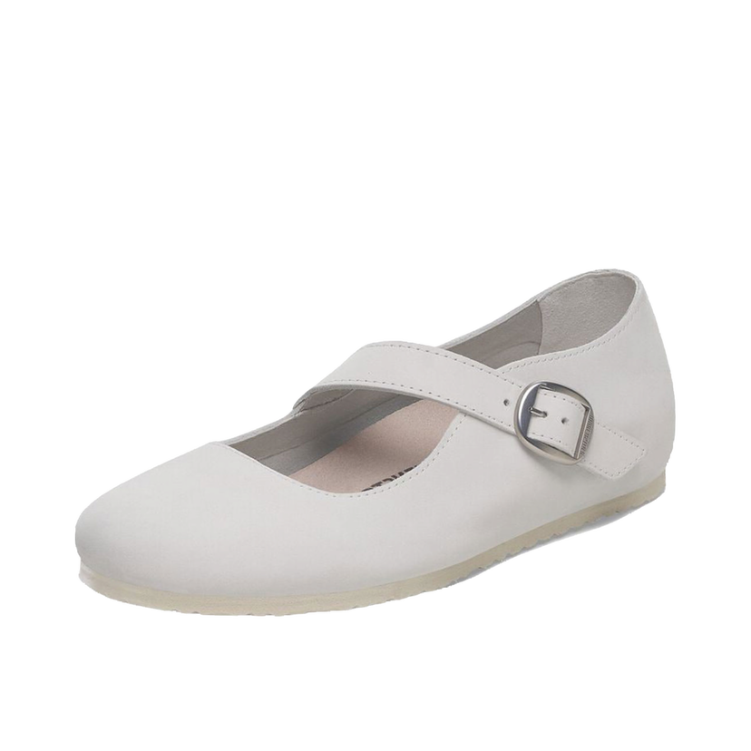 Tenisky a topánky Birkenstock Tracy Nubuk Leather Regular Fit Mary Jane Buckle Flat Biela | 1029772