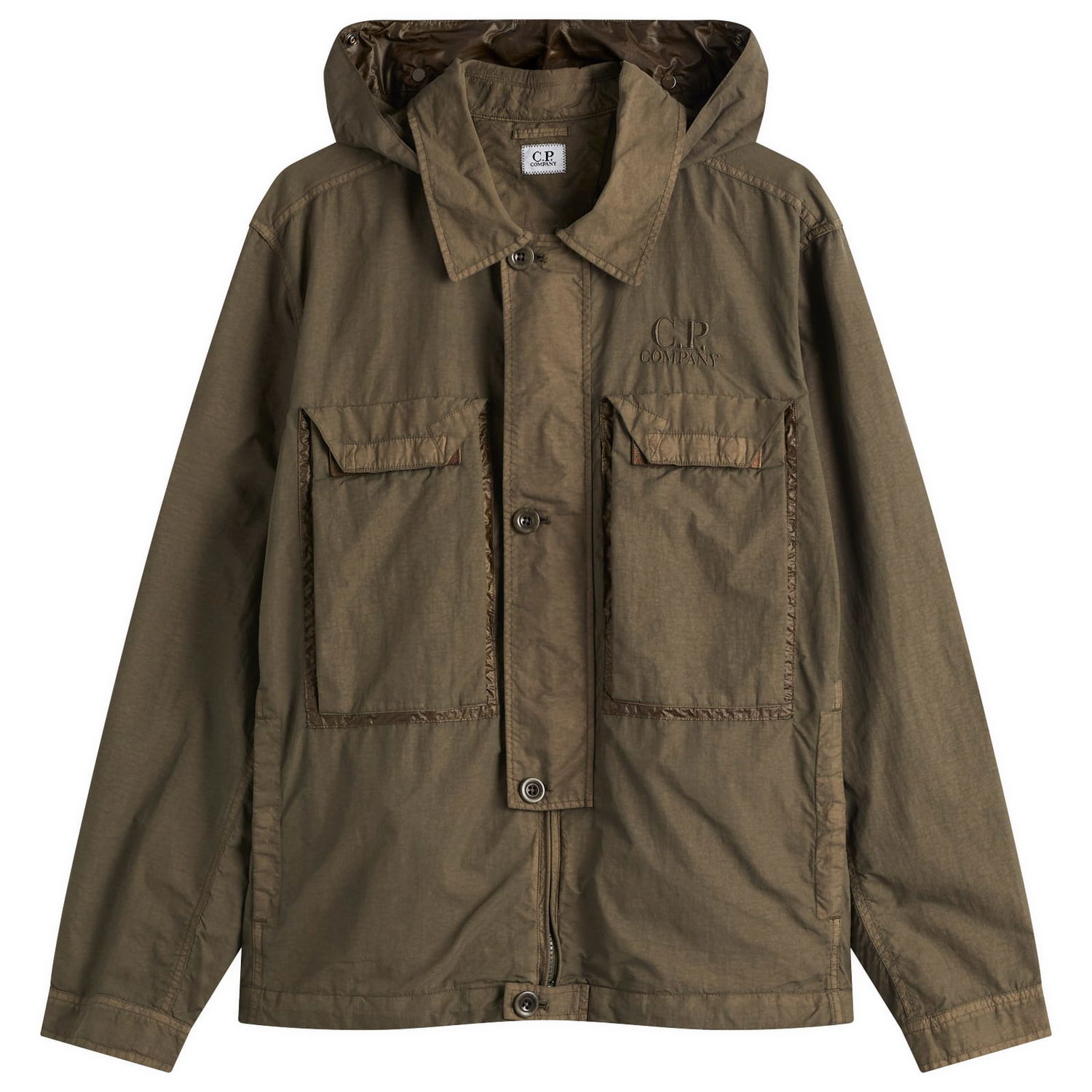Parka C.P. Company C.P. Company Flatt Nylon Goggle Overshirt Zelené | 18CMOS090A-005991G-683, 0