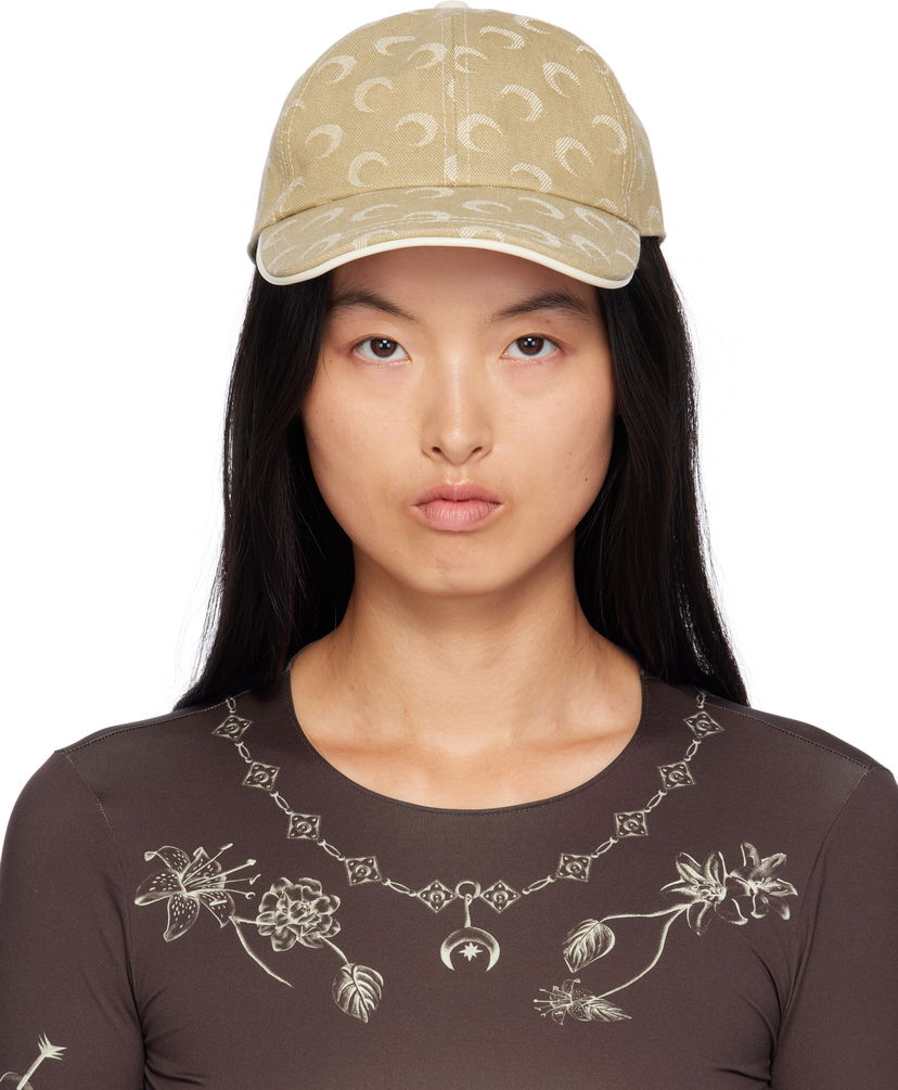 Šiltovka Marine Serre Moon Jacquard Twill Cap Béžová | UHG049A