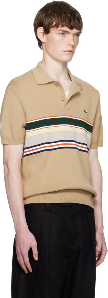 Polo tričko Lacoste Lacoste Striped Collar Polo Béžová | AH5200_9IJ, 1