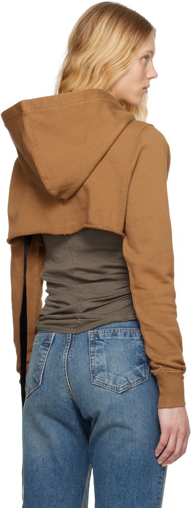Mikina Rick Owens Rick Owens DRKSHDW Hollywood Cropped Hoodie Hnedá | DS01E3222 FP, 2
