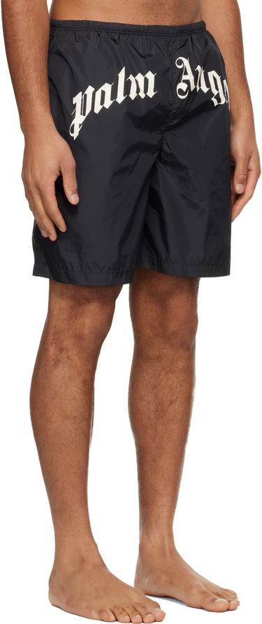 Plavky Palm Angels Curved Logo Swim Shorts Čierna | PMFD018C99FAB0011003, 1