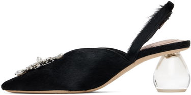 Tenisky a topánky Simone Rocha Simone Rocha Pointed Slingback Heels with Crystal Embellishment Čierna | LH14B 0794, 2