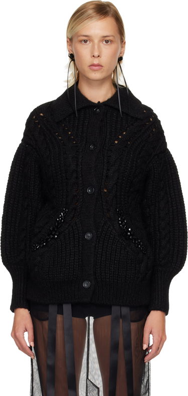 Sveter Simone Rocha Simone Rocha Sculpted Chunky Knit Cardigan Čierna | MZMK1B 0665, 0