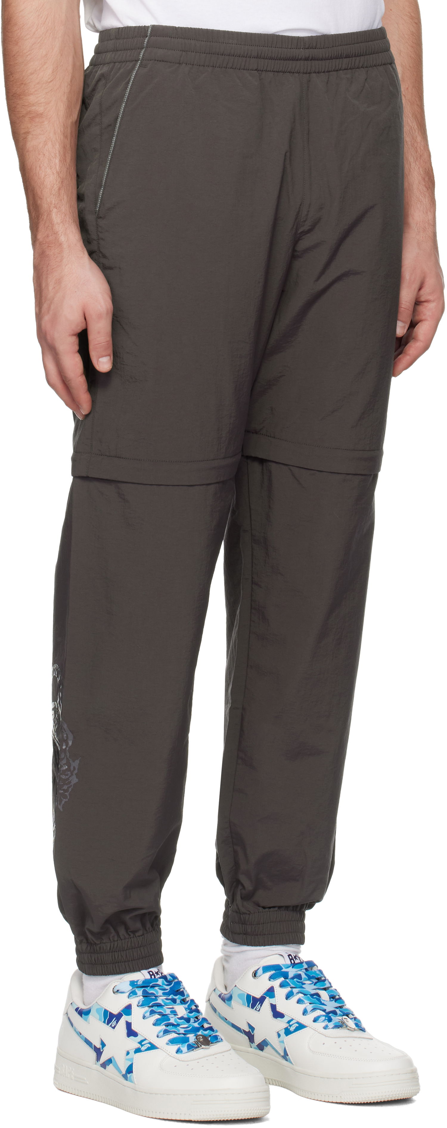 Tepláky BAPE BAPE Tiger & Dragon Zip-Off Track Pants Šedá | 001PTK701002L, 1