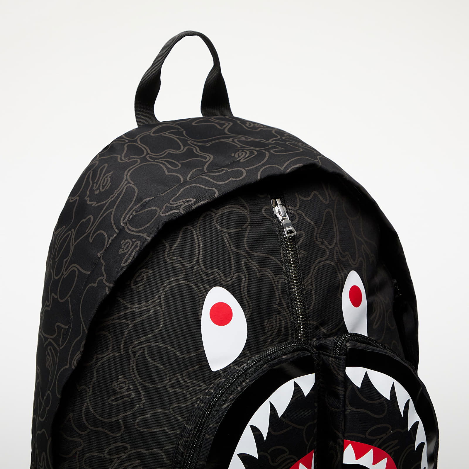 A BATHING APE Neon Camo Shark Day Pack Black