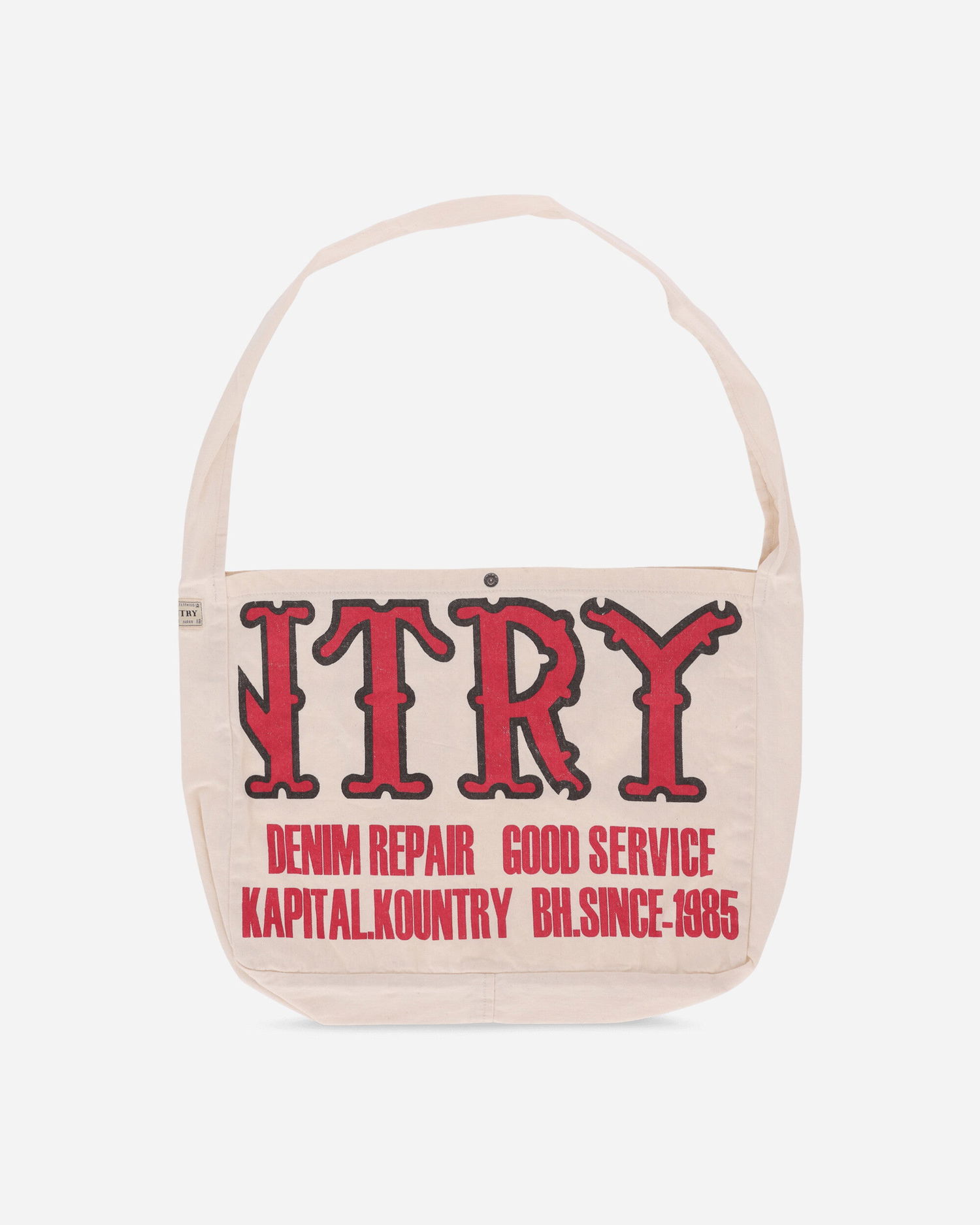 Tote bag KAPITAL Cotton Twill Kountry Factory Book Bag Béžová | EK-1230XB ECRU, 1