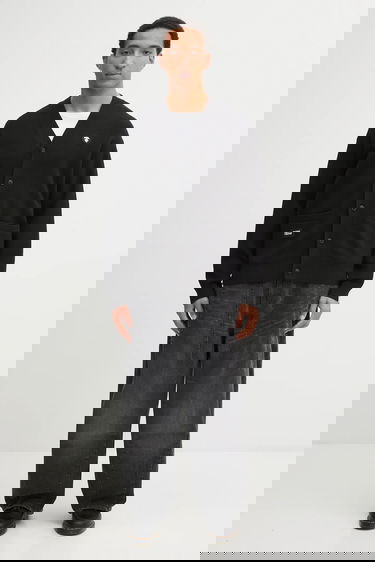 Sveter AAPE by A Bathing Ape AAPE Now V-Neck Button-Front Cardigan Čierna | AAPKNMC356XXP, 4