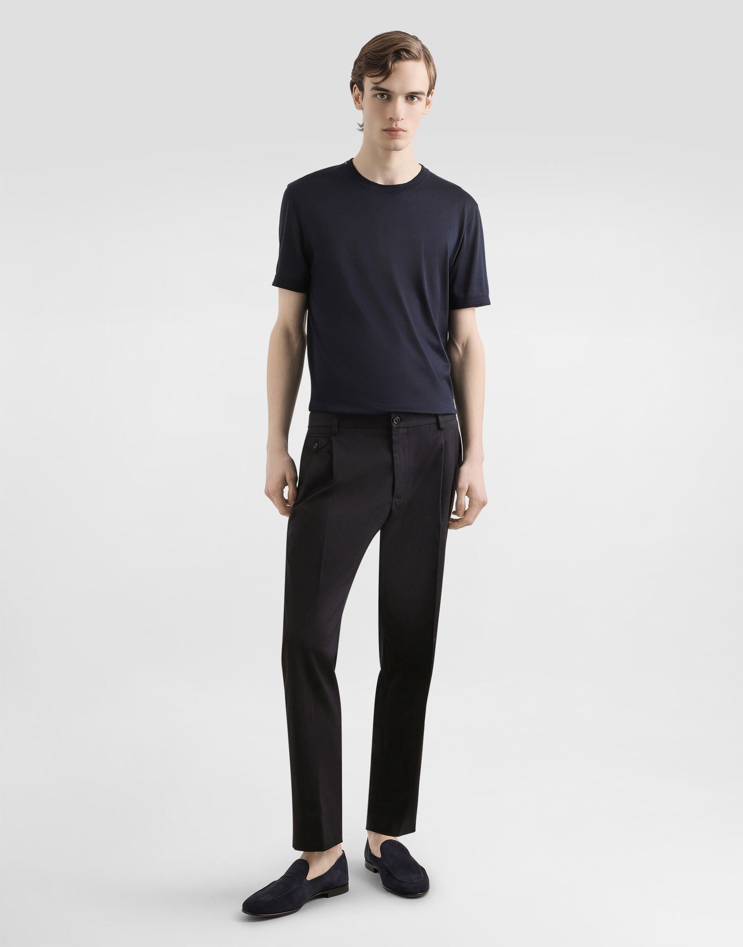 Tričko Dolce & Gabbana Dolce & Gabbana Silk Short-Sleeved T-Shirt Navy | G8ST1TFU75FS8282, 1