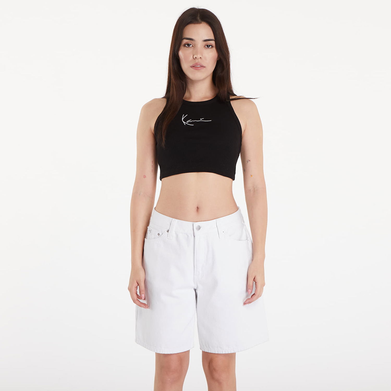 Tielko Karl Kani Top Small Signature Essential Racer Rib Top Black Čierna | KW-TP011-001-01, 0