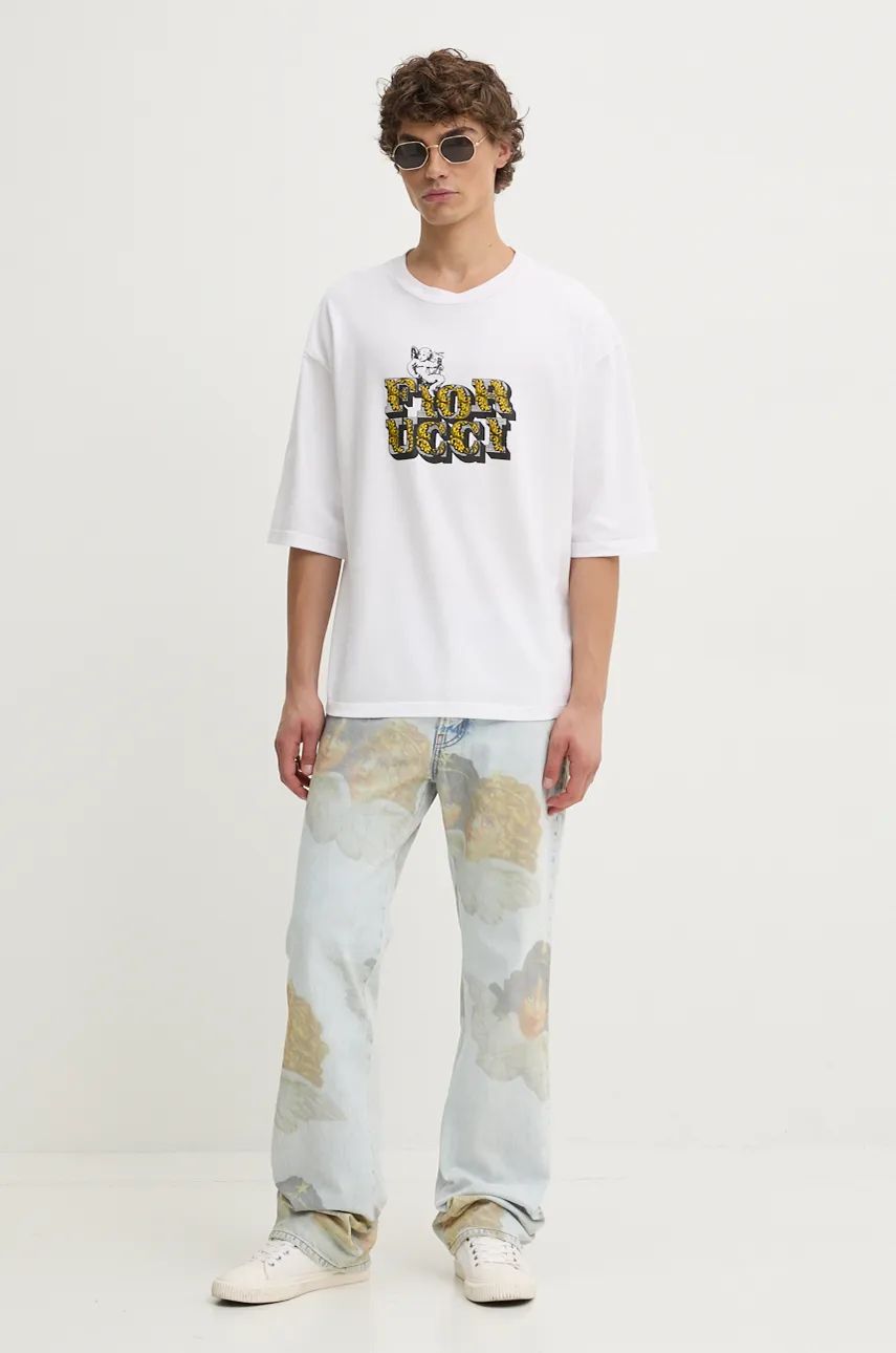 Tričko Fiorucci Graphic Print T-Shirt Biela | M01FMTSH101CJ01WH01, 1