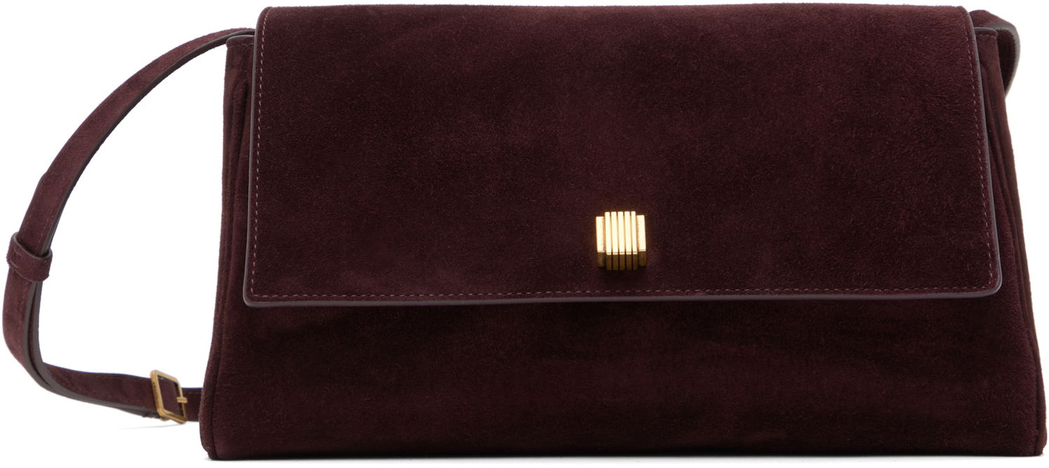 Kabelka Khaite KHAITE Audrey Suede Crossbody Bag Vínová | H3032-726, 0