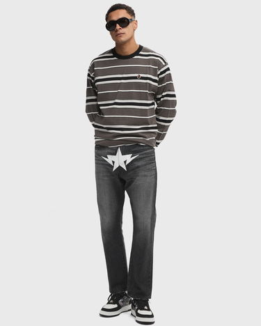 Džínsy BAPE Twin Sta Relaxed Fit Denim Pants Čierna | 001DPK801003MBLK, 1