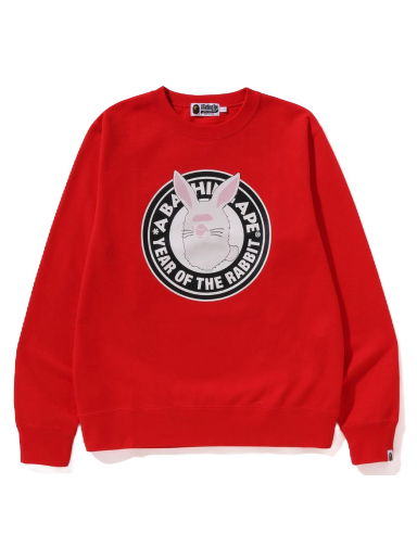 Sveter BAPE Year of the Rabbit Ape Head Crewneck Červená | 1J20-113-001