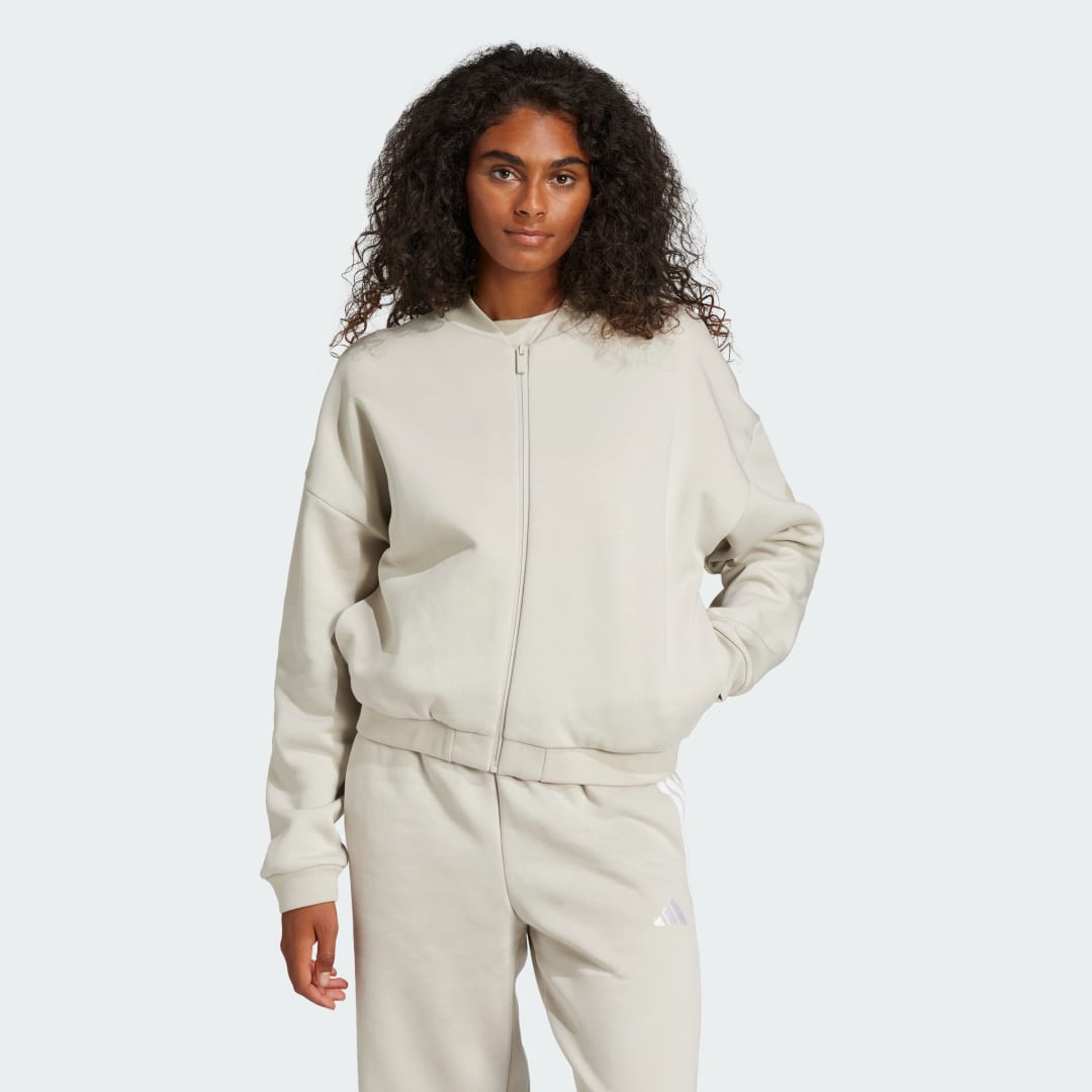 Mikina adidas Performance Essentials Logo Bomber Jacket Béžová | JD9972, 0