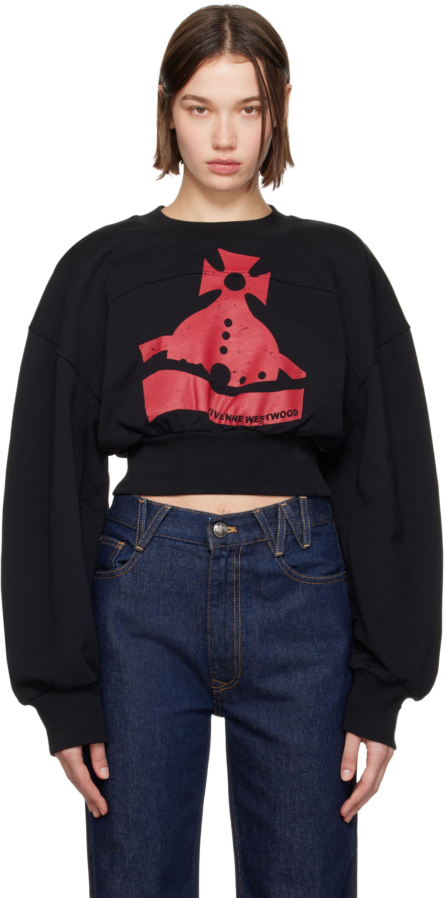 Mikina Vivienne Westwood Orb Crop Sweatshirt Čierna | 1I01000L-J006O-, 0