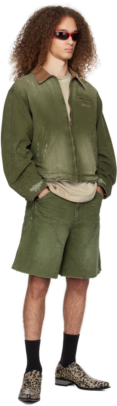 Bunda We11done We11done Distressed Denim Jacket Zelené | WD-DJ0-24-381-U-KK, 3
