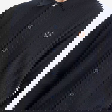 Sveter Fred Perry Knitted Button-Down Shirt Navy | K9726-608, 5