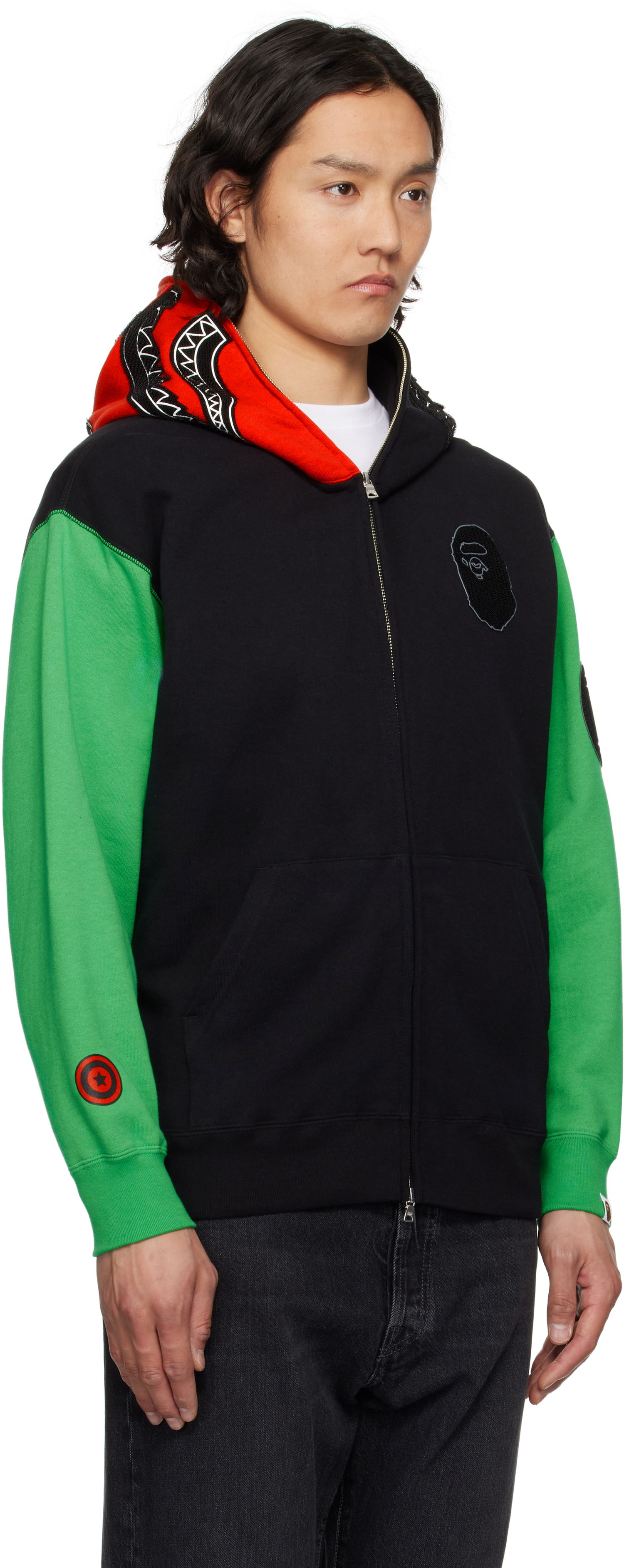 Mikina BAPE Shark Full Zip Hoodie Zelené | 001ZPK701308M, 1