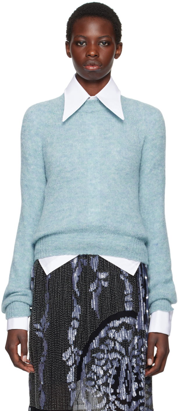 Sveter Dries Van Noten Blue Alpaca Wool Sweater Modrá | 242-011225-9709