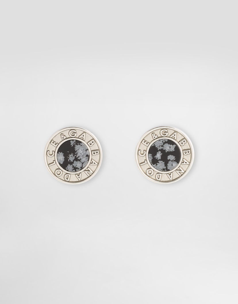 Šperky Dolce & Gabbana Dolce & Gabbana Stone Logo Cufflinks Čierna | WFR5X2W111187655