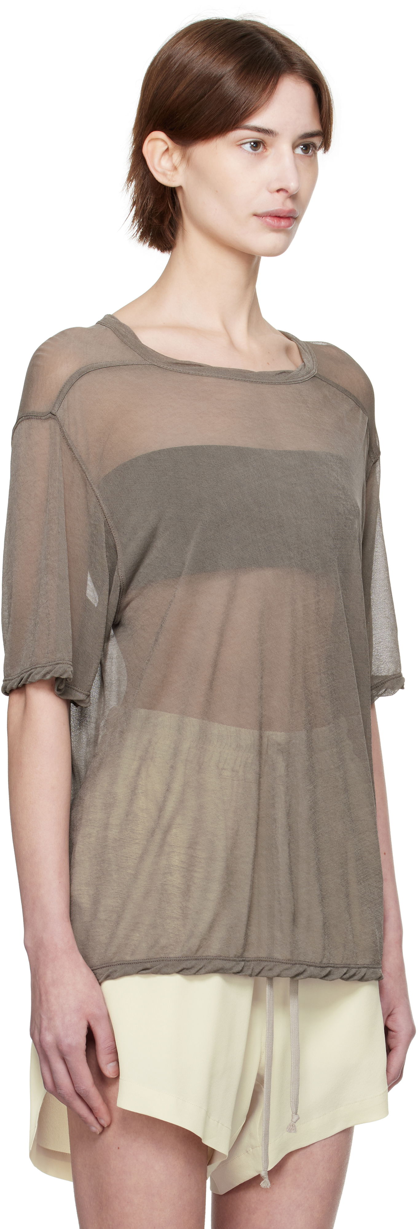 Tričko Rick Owens Rick Owens Hollywood Brad Sheer T-Shirt Šedá | RP01E7200 JCR, 1
