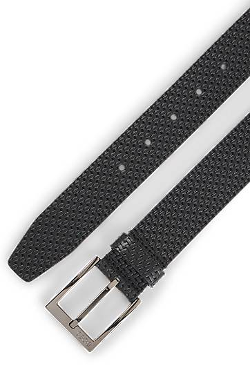 Opasok BOSS BOSS Woven Leather Belt Čierna | 50542683, 1