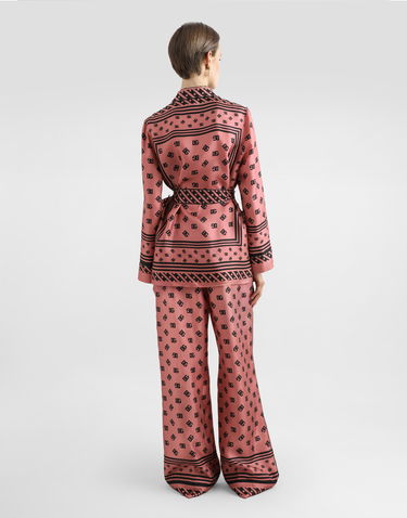 Košeľa Dolce & Gabbana Dolce & Gabbana Silk Twill Pajama Shirt with DG Logo Print Ružová | F5I89TGDCVJF0473, 2