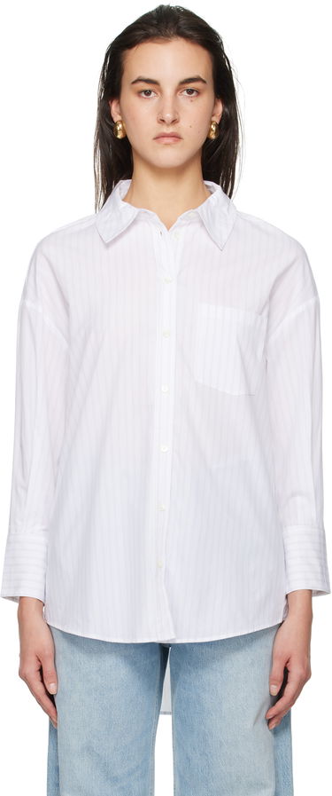 Košeľa Anine Bing Striped Oversized Cotton Shirt Biela | A-07-10543-MTL31, 0