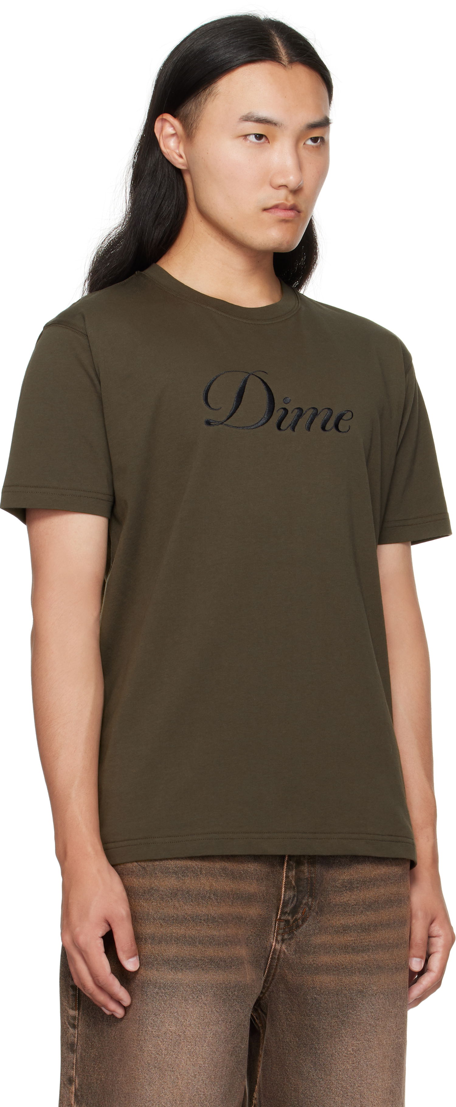 Tričko Dime Dime Cursive T-Shirt Zelené | DIMEFA2574BLK, 1