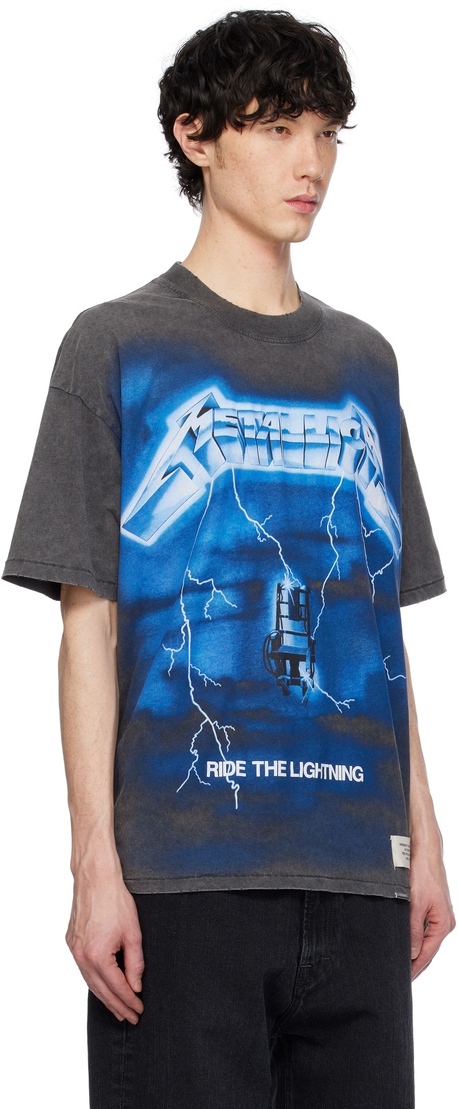 Tričko Represent Clo Represent x Metallica 'Ride The Lightning' Graphic Tee Šedá | MLM4356, 1