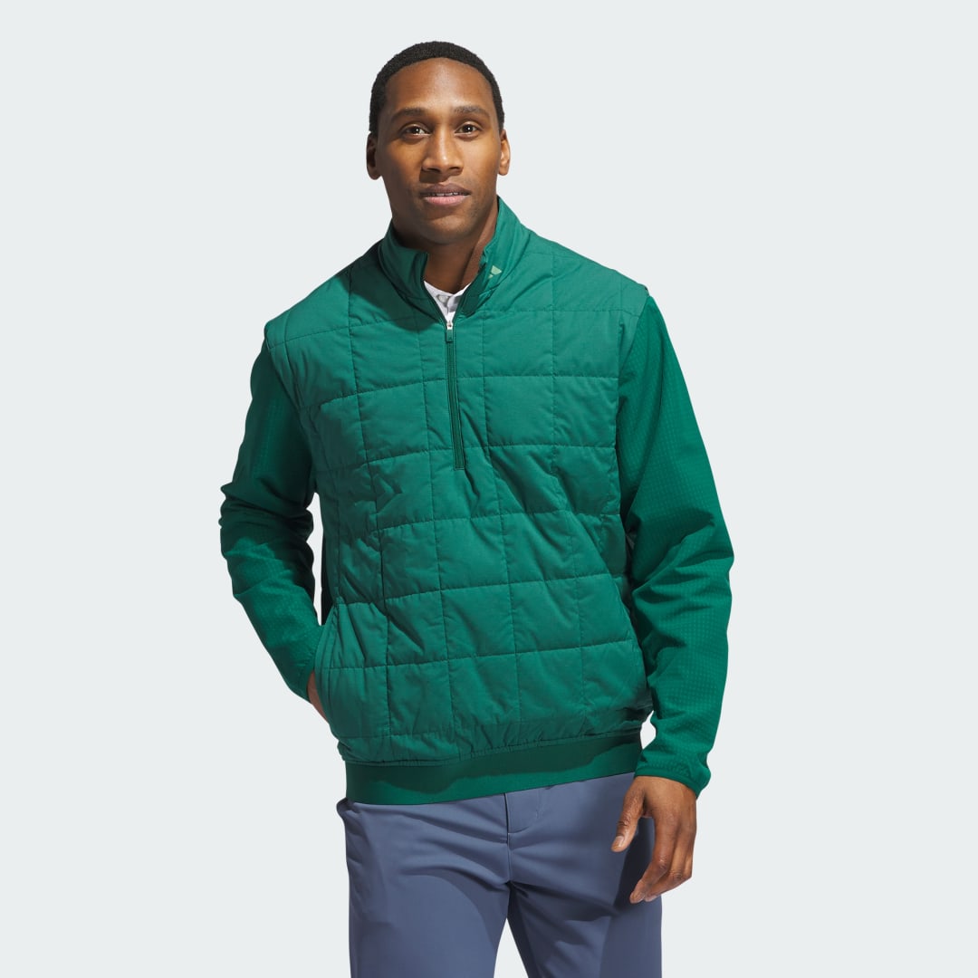 Sveter adidas Performance Ultimate365 Quilted Hybrid Golf Pullover Zelené | IW1392, 0
